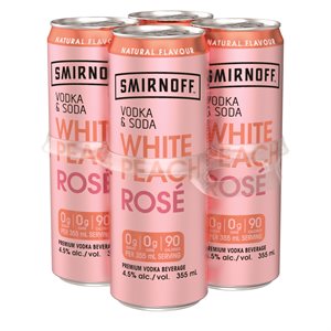 Smirnoff Vodka & Soda White Peach Rose 4 C