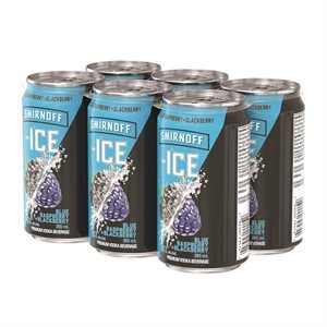 Smirnoff Ice Blue Raspberry & Blackberry 6 C