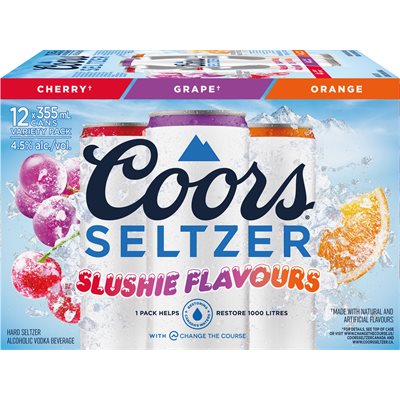 Coors Seltzer Slushie Flavours Variety 12 C